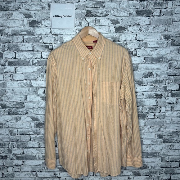 EUC Izod Luxury Sport Men's Striped Button Down Shirt Size XL Tall (RN 36543) - Picture 1 of 16